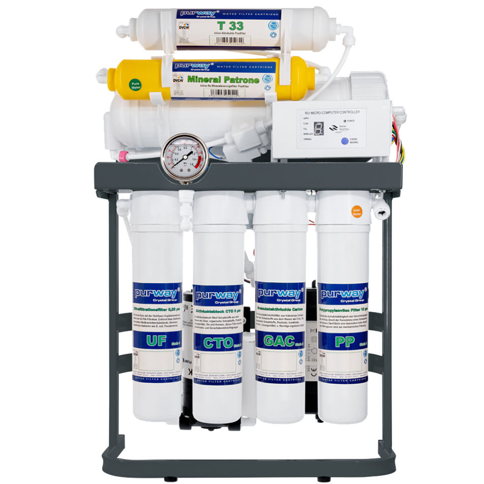 PUR Booster Quick 7 Stufen Direct flow Umkehrosmoseanlage 400 GPD ohne Tank